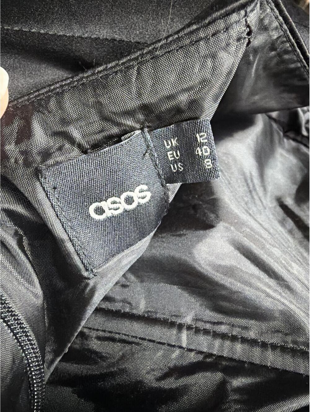 ASOS Black Strapless Midi Satin Cocktail Dress XS - S - Picture 8 of 8